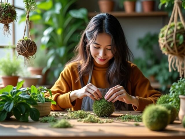 Initiation au kokedama : comment réaliser votre propre jardin suspendu à la maison