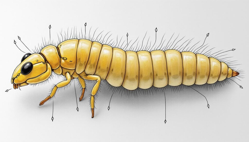 découvrez notre guide illustré pour identifier facilement une larve de guêpe. apprenez à reconnaître ses caractéristiques clés grâce à des images claires et des conseils pratiques.
